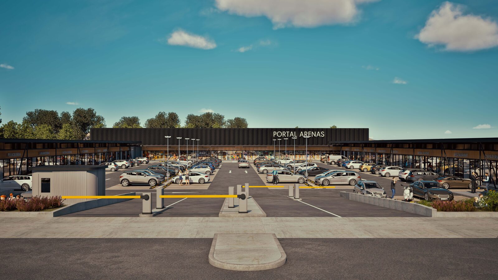 Render plaza y estacionamientos